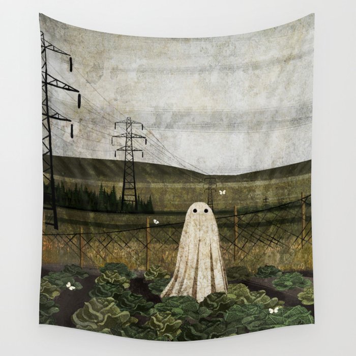There's A Ghost in the Cabbage Patch Again Wall Tapestry by Katherine  Blower Illustrator Designer