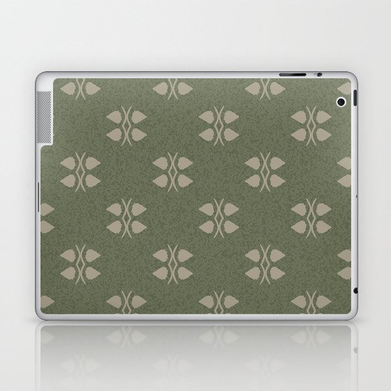 Green minimalist retro pattern  Laptop & iPad Skin