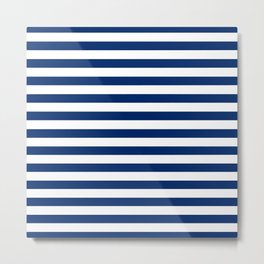 Blue & White Stripes Metal Print