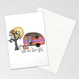 You are bootiful Halloween Camper quote Stationery Card