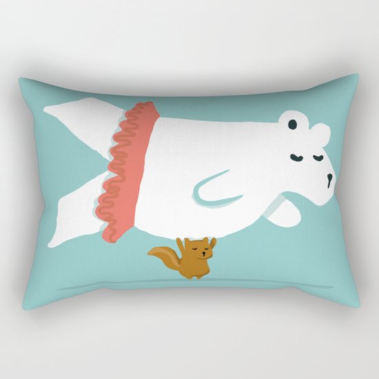 You Lift Me Up - Polar bear doing ballet Rectangular Pillow