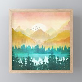 Summer Mountain Sunrise Framed Mini Art Print