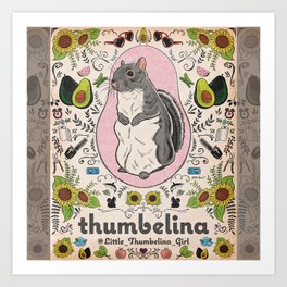 Little Thumbelina Girl: Thumb's Favorite Things in Color Art Print