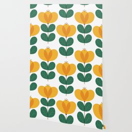 Scandi yellow poppy Wallpaper