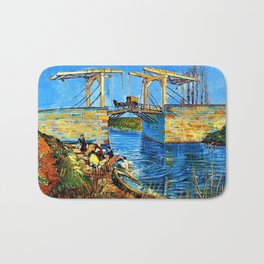 The Langlois Bridge at Arles by Vincent van Gogh Bath Mat | Riverlandscape, Seine, Maritime, Landscape, Scenery, Bluewater, Beautifullandscape, Auvers, Vangogh, Lakelandscape 