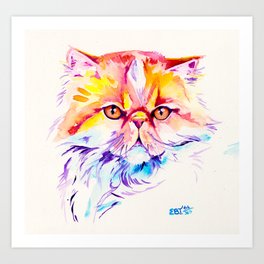 Persian Cat Watercolor Painting Art Print | Catlover, Cat, Kitty, Purr, Whiskers, Persian, Catwallart, Catpainting, Feline, Watercolour 