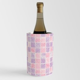 Lilac Bubble Gum Pink Distress Block Wine Chiller