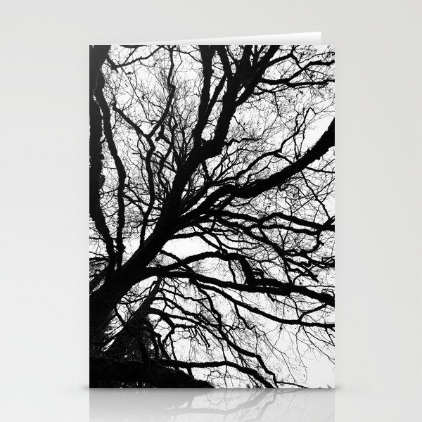 Tree forest wall art, trending minimalist Art, Minimalist, Black and White, Trees simple Stationery Cards