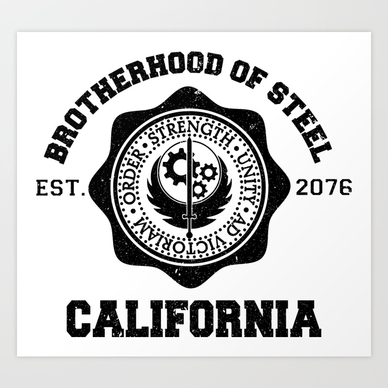 brotherhood of steel fallout art print by bluefalcongraphics society6