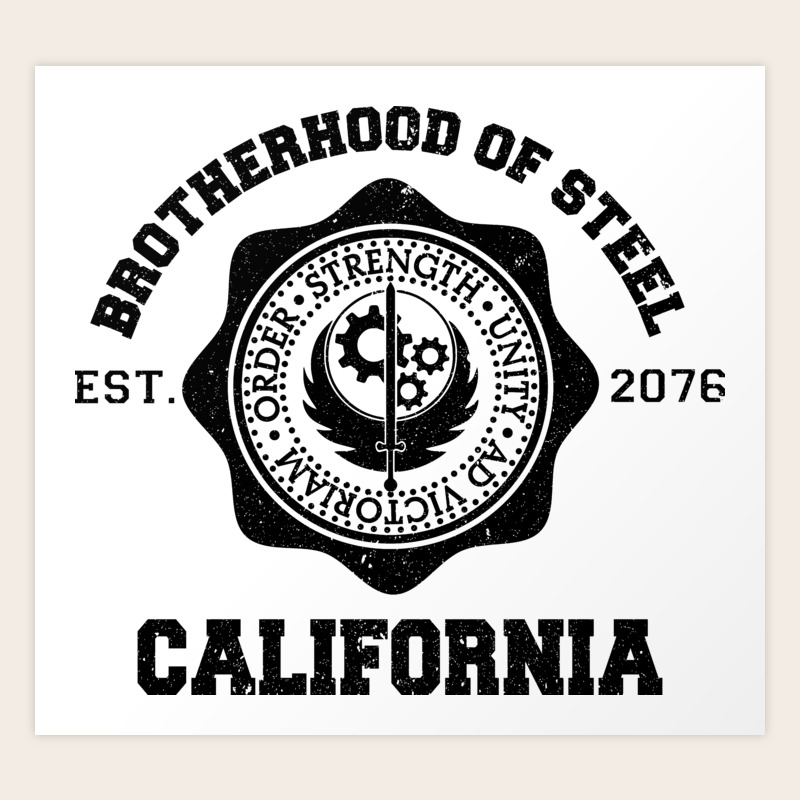 brotherhood of steel fallout art print by bluefalcongraphics society6