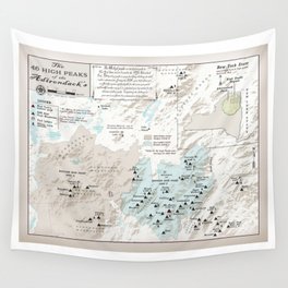 NYS Adirondack 46er Atlas Inspired area map Wall Tapestry