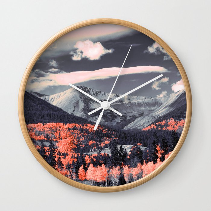Vibrant mountainous landscape Wall Clock