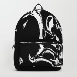 Tyrant Viking Skull Backpack | Dead, Black and White, Graphicdesign, Undead, Skull, Necro, Scary, Jeffreyjirwin, Sharp, Black And White 