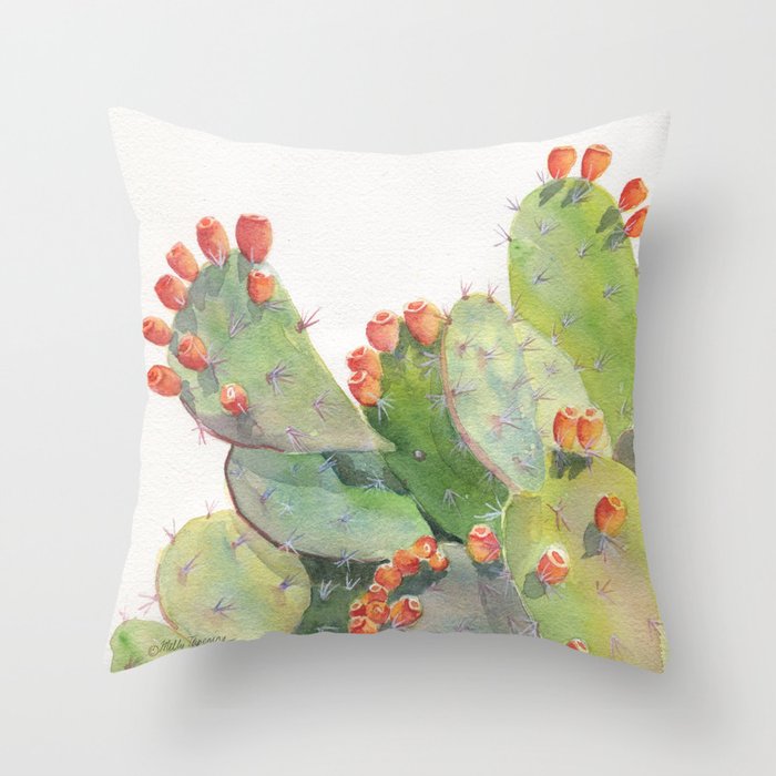 Cactus Watercolor 2 Throw Pillow