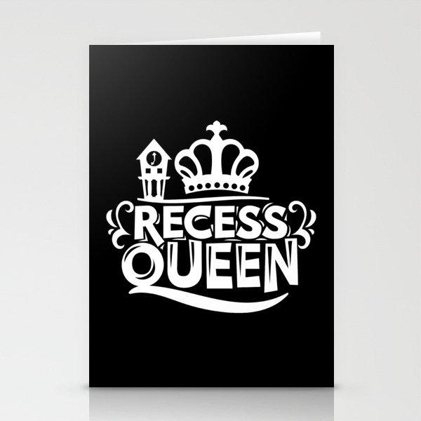 Recess Queen Funny Cute Kids Slogan Stationery Cards