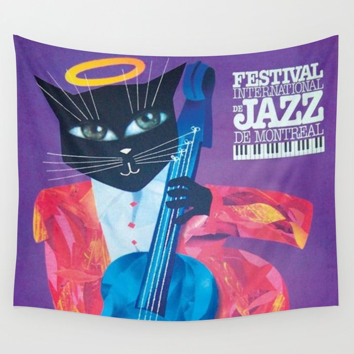 1994 Montreal Jazz Festival Cool Cat Poster No. 1 Gig Advertisement Wall Tapestry