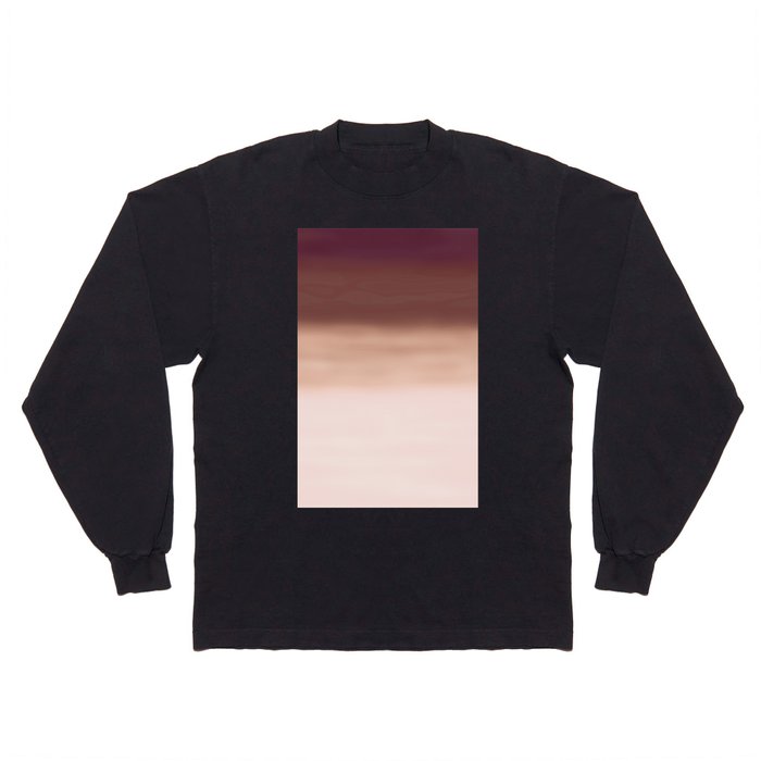 Hand Painted  Pastel Pink Terracotta Watercolor Ombre Brushstrokes Long Sleeve T Shirt