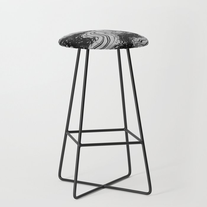 Black Wavy Grunge Bar Stool