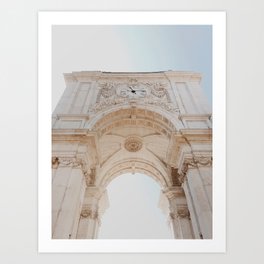 Lisbon beautiful architecture in the square | Summer vibes on vacation, Portugal | Travel photography Art Print