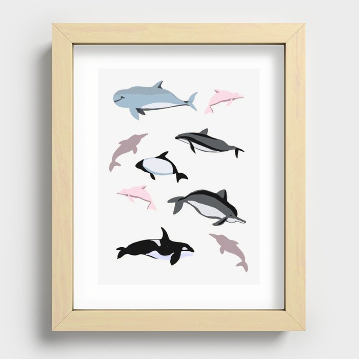 Dolphins Recessed Framed Print