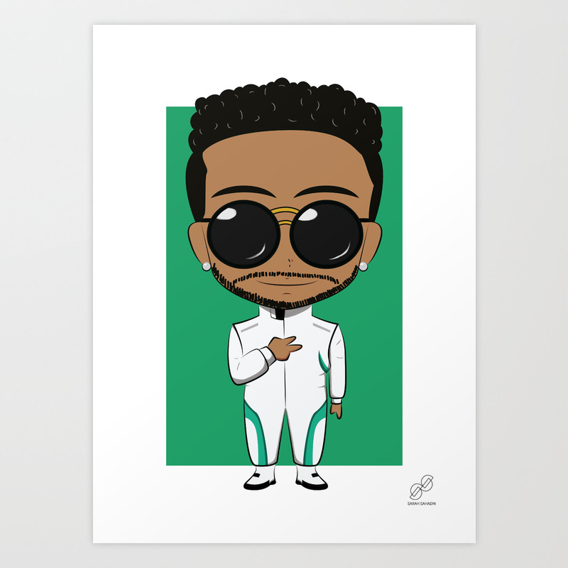 Chibi Lewis Hamilton Art Print By Sarahsahadin Society6