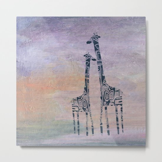 giraffes Metal Print