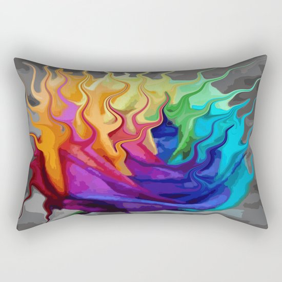 colorful flaming flower Rectangular Pillow