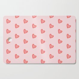 Pink Hearts Pattern Cutting Board