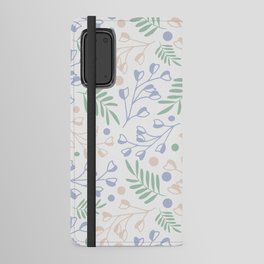 Pretty Peach & Blue Botanical Android Wallet Case