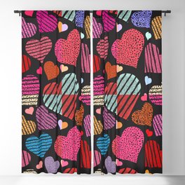 Mixed Colorful Hearts Blackout Curtain