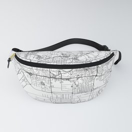 Fairfax White Map Fanny Pack