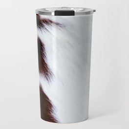 White Cowhide with Brown Spots Travel Mug