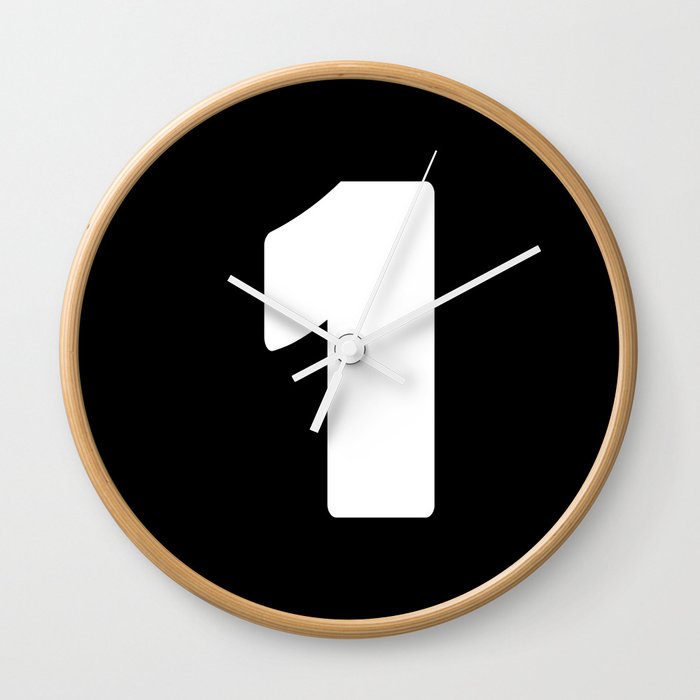 1 (White & Black Number) Wall Clock