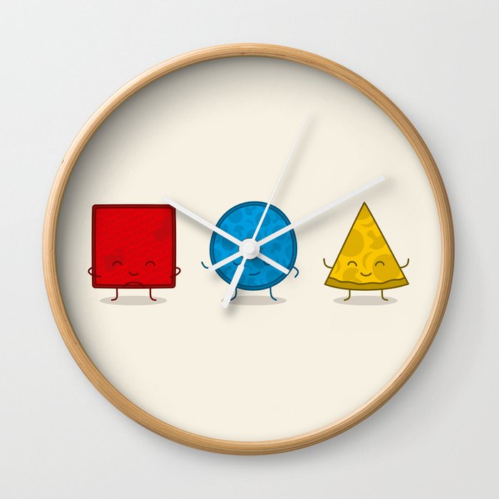Bauhaus Pizza - Cute Doodles Wall Clock