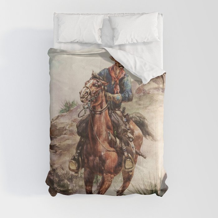 “Cowboy Rider” by Herman W Hansen Comforter