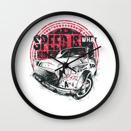 Speed is what I need Wall Clock | Classicbritish, Vintage, Graphic, Graphicdesign, Design, Speedracer, Coupe, Streetwear, Classic, Vector 