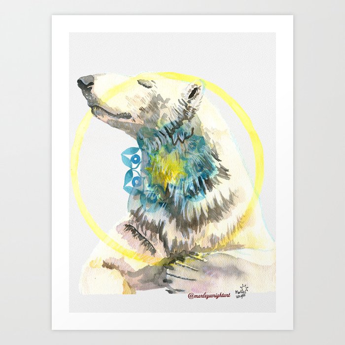 Polar Bear Animandala Art Print