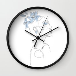 Blue Lily Lady Wall Clock