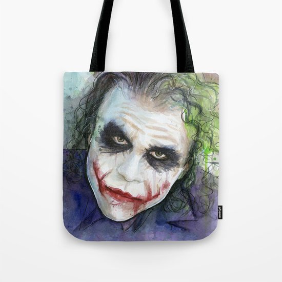 The Joker Watercolor Tote Bag