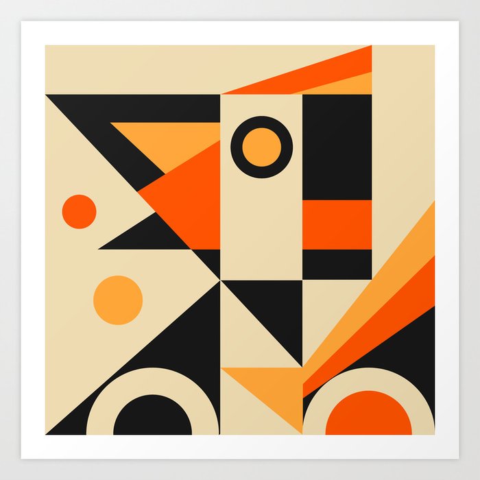 Happy Geometric Abstraction Art Print