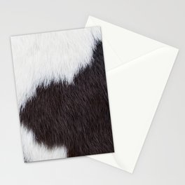  Brown and White Cowhide, Cow Skin Print Pattern Stationery Card