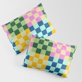 Checkerboard Cute Retro Colorful Pillow Sham