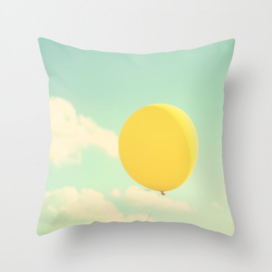 yellow balloon Throw Pillow