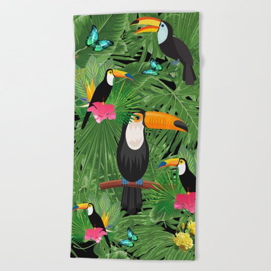 Toucan tropic Beach Towel