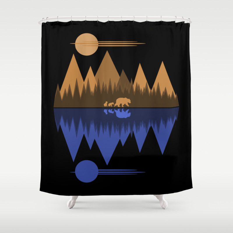 Bear Cubs Black Shower Curtain By Rockettgraphics Society6