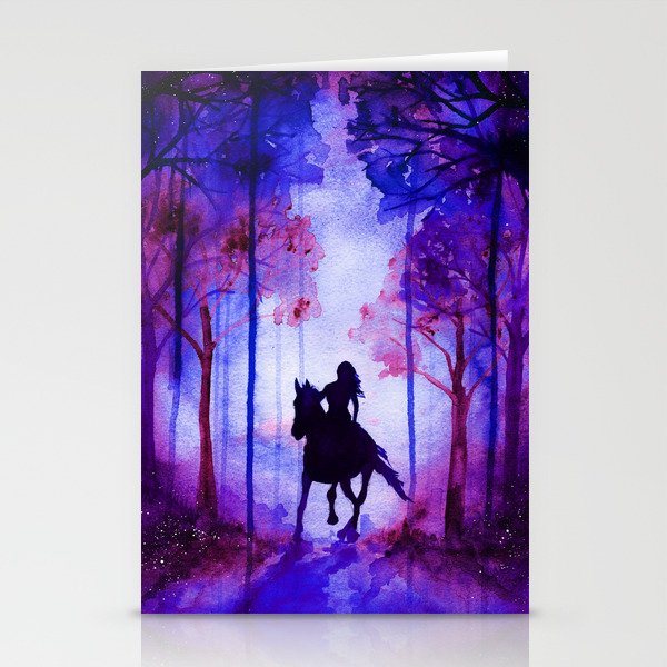 Horse and Rider Purple Edition Stationery Cards