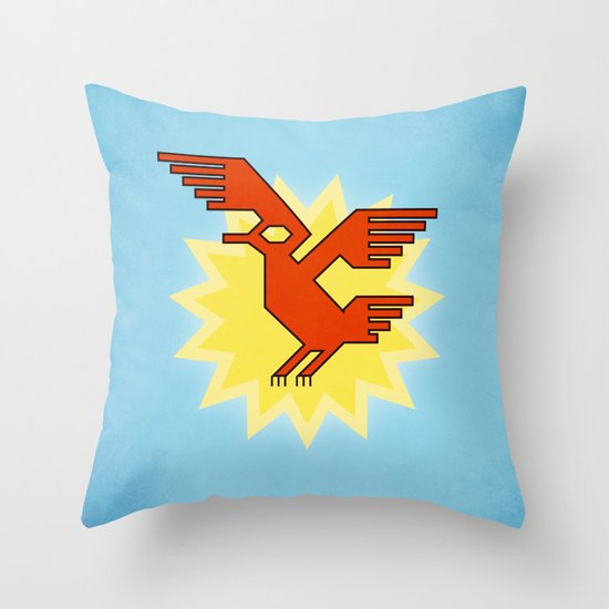 Geometric Andean Condor Bird Throw Pillow