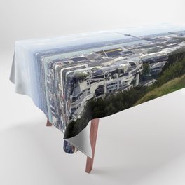 New Zealand Photography - Sky Tower Seen From  A Grassy Hill Tablecloth