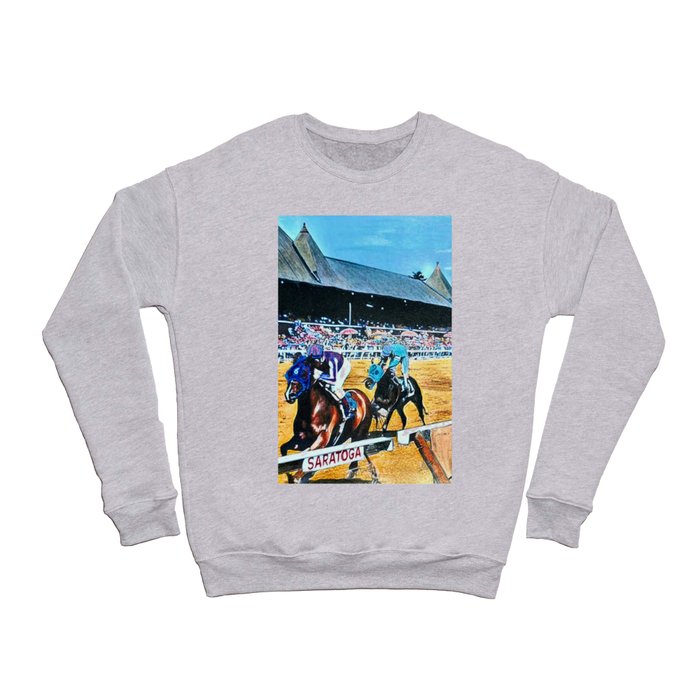 TRIFECTA - Saratoga Springs - Original Art- Horse Racing Crewneck Sweatshirt