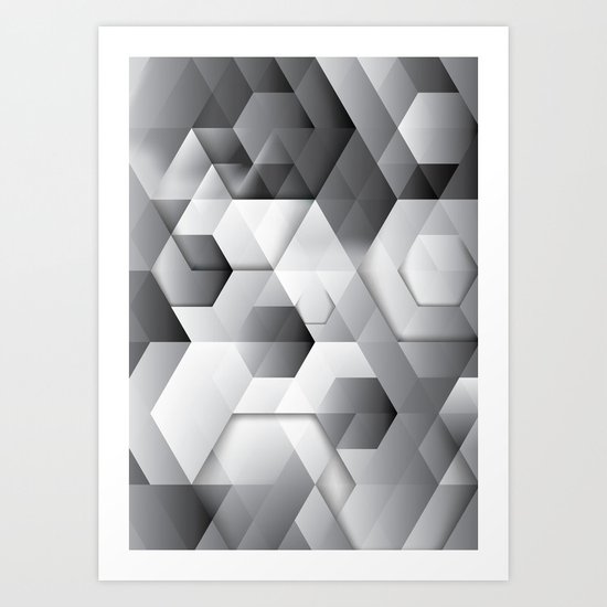 Black geometrics Art Print